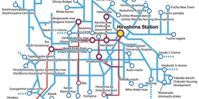 Peta dari hiroshima transportasi